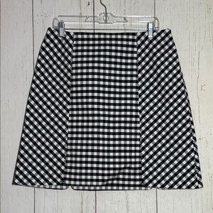 Brooks Brothers Navy White Gingham Straight Skirt Size 12